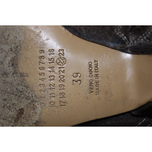 Maison‎ Martin Margiela distressed suede leather triangle wedge heel ankle boots - Picture 15 of 16